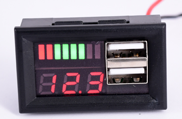 Вольтметр с USB для АКБ LiFE,кислотн14,6В (4S)+порт щвидкої зарядки