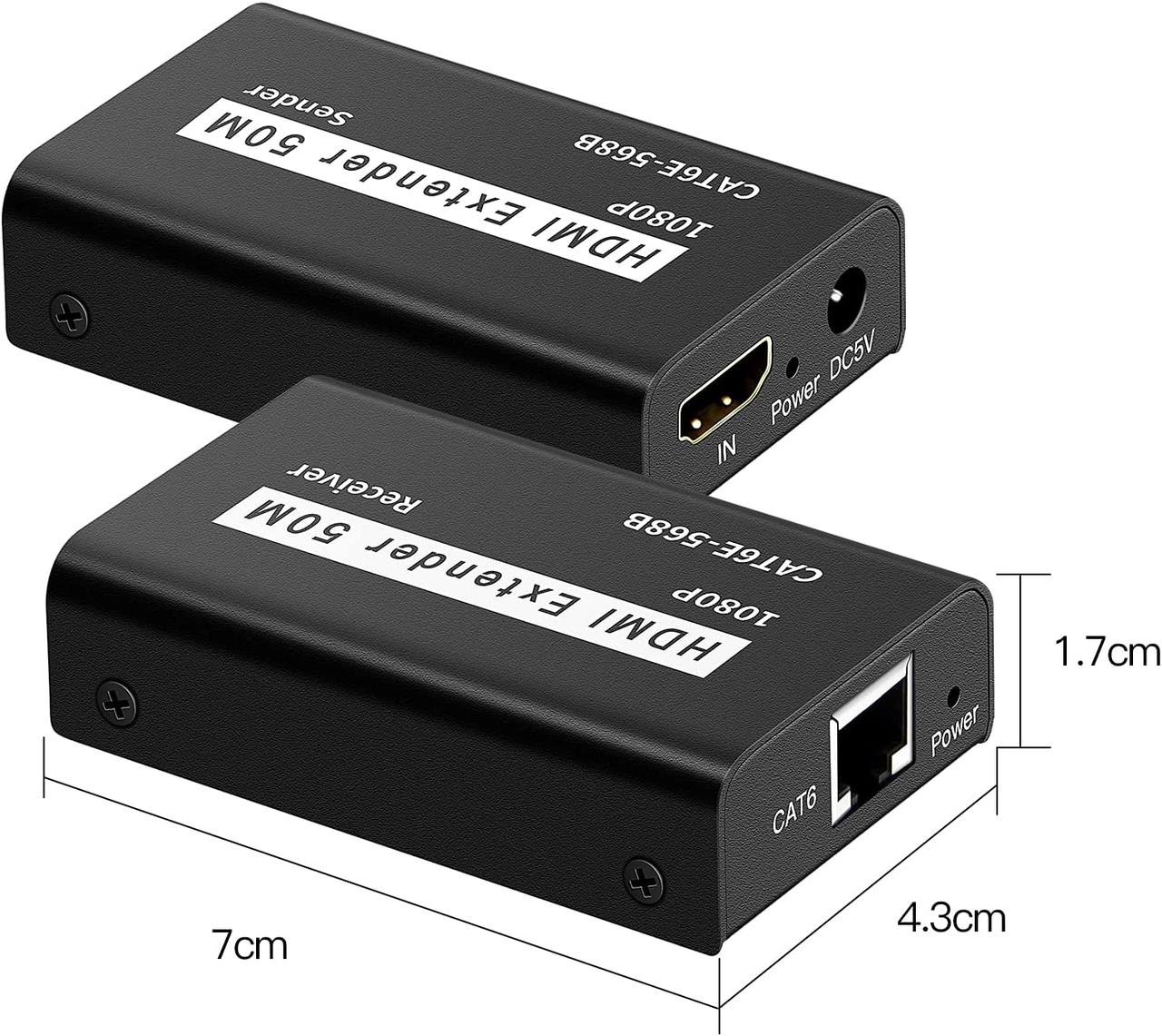 HDMI-удлинитель, SUNNATCH 50M HDMI-передатчик и приемник, цена 1150 грн ...