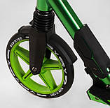 Самокат двоколісний дитячий Lamborghini LB — 3655 Салатовий, 1 амортизатор, до 100 кг, з колесами PU 200 мм, фото 7