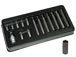 Набір біт 15пр. TORX T25-T55 (30 / 75мм) 1/2" з поглибленням (KingRoy 31564)