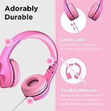 LilGadgets Connect+ PRO Дитячі навушники з мікрофоном, Дитячі навушники для школи, Рожевий, фото 3