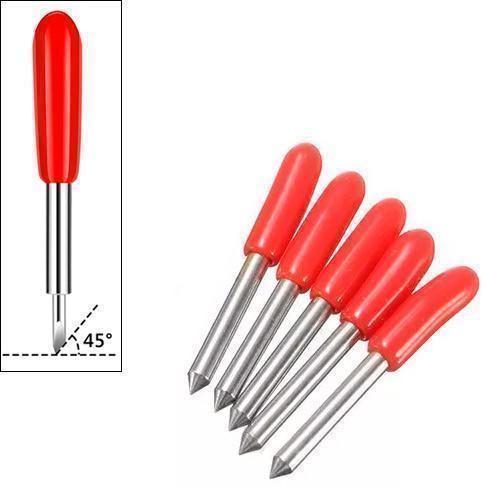 Змінний ніж для плоттера 45 град, 10 шт, вольфрамова сталь, червоний, для термопереносу та захисної плівки