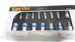 Набір біт 16пр. TORX T25-T60 / с головками E10-E20 / 1/2 "/ 3/8" (KingRoy 31566)
