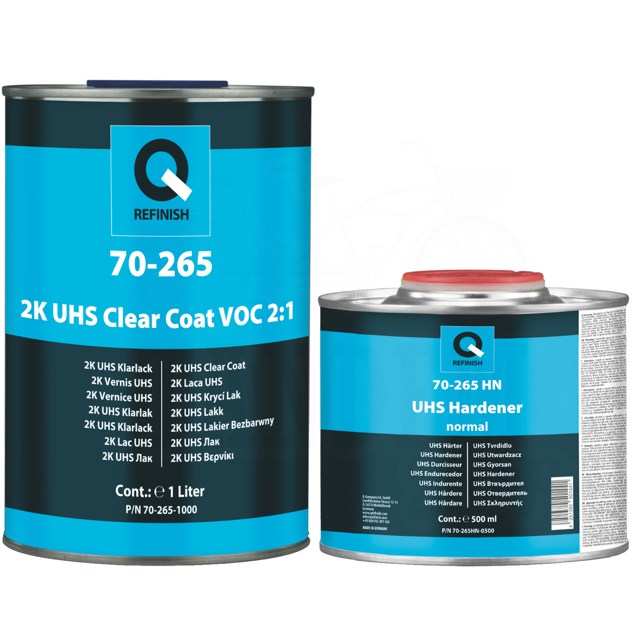 Лак акриловий прозорий Q-Refinish 70-265 2K UHS VOC 2:1, 1 л + 500 мл