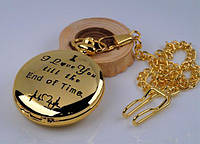 Часы карманные кварцевые "Я люблю тебя навсегда" (цвет - золото) арт. 03398