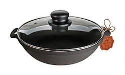 Сковорода-жаровня чавунна "Наша Майстерня" зі скляною кришкою 20 см T1011C3