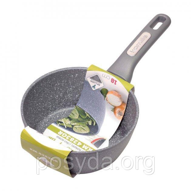 Ківш без кришки Kamille 1.65л з гранітним покриттям з алюмінію для індукції та газу KM-4283GR, фото 1
