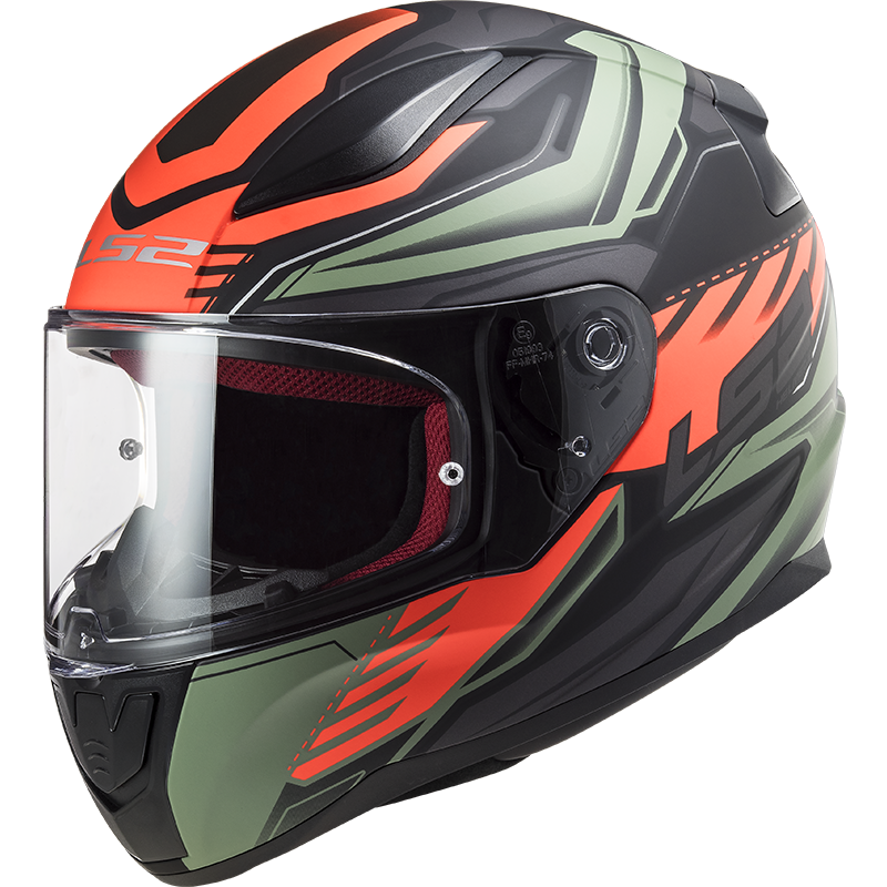 МОТОШОЛОМ ЗАКРИТИЙ LS2 FF353 RAPID GALE КОЛІР MATT BLACK RED GREEN