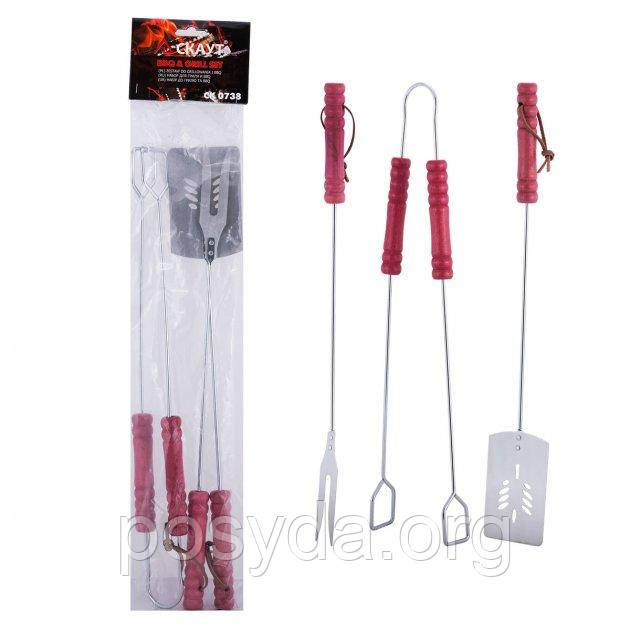 Набір для гриля Скаут (лопатка, вилка, щипці) KM-0738, фото 1