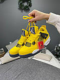 Кросівки чоловічі Nike Air Jordan 4 Retro Lightning жовтий джердан демісезонні високі, фото 3