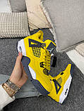 Кросівки чоловічі Nike Air Jordan 4 Retro Lightning жовтий джердан демісезонні високі, фото 5
