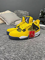 Кросівки чоловічі Nike Air Jordan 4 Retro Lightning жовтий джердан демісезонні високі