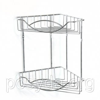 Полиця кутова для ванної 2-ярусна, фото 1