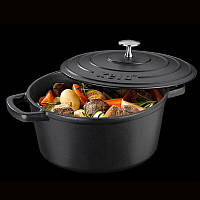 Каструля чавунна з кришкою KELA Calido (12471) - 4 л, 24 см, чорна