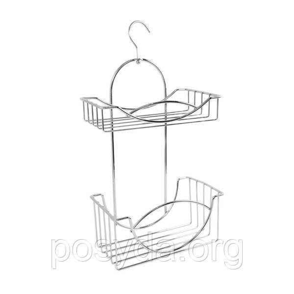 Поличка для ванної 2-ярусна 24*14*47 cм  (2080273), фото 1