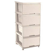 Комод "Ротанг" на 4 ящики кремовий(161205)