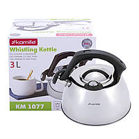 Чайник Kamille 3л з нержавіючої сталі зі свистком та термометром KM-1077