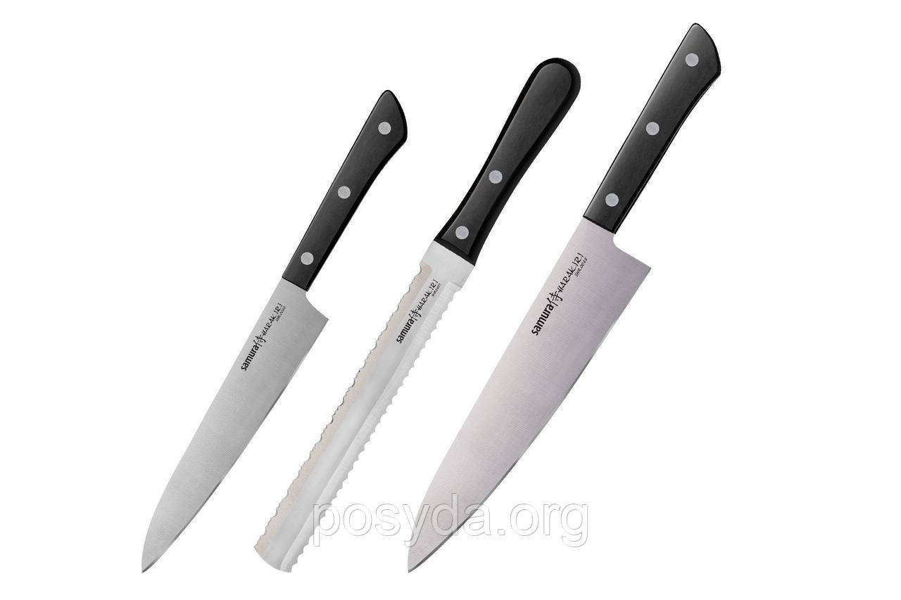 Набір з 3 кухонних сталевих ножів "Samura Harakiri" SHR-0230