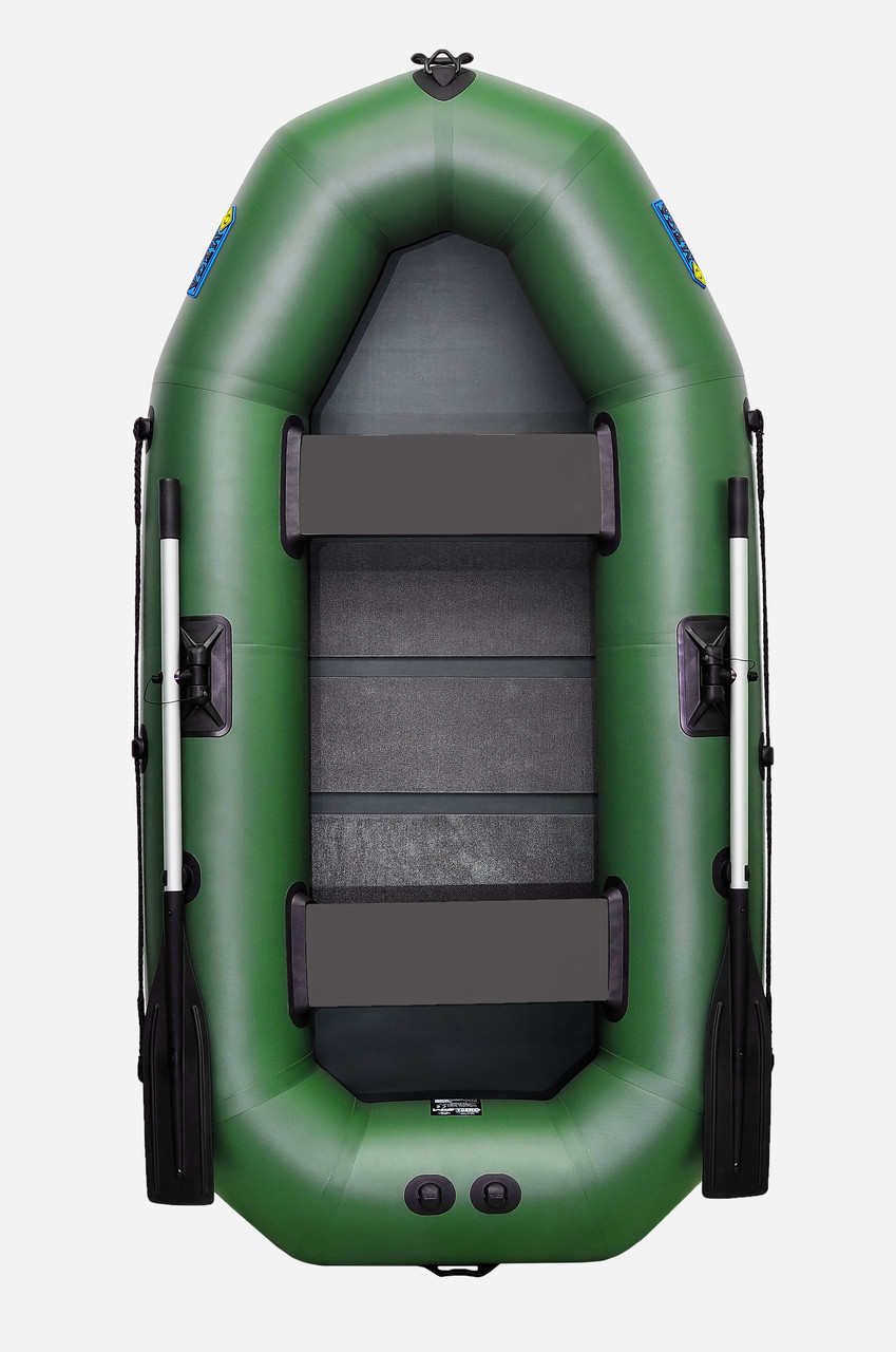 Човен надувний пвх гребний 2-місний ΩMega 245LS зелена