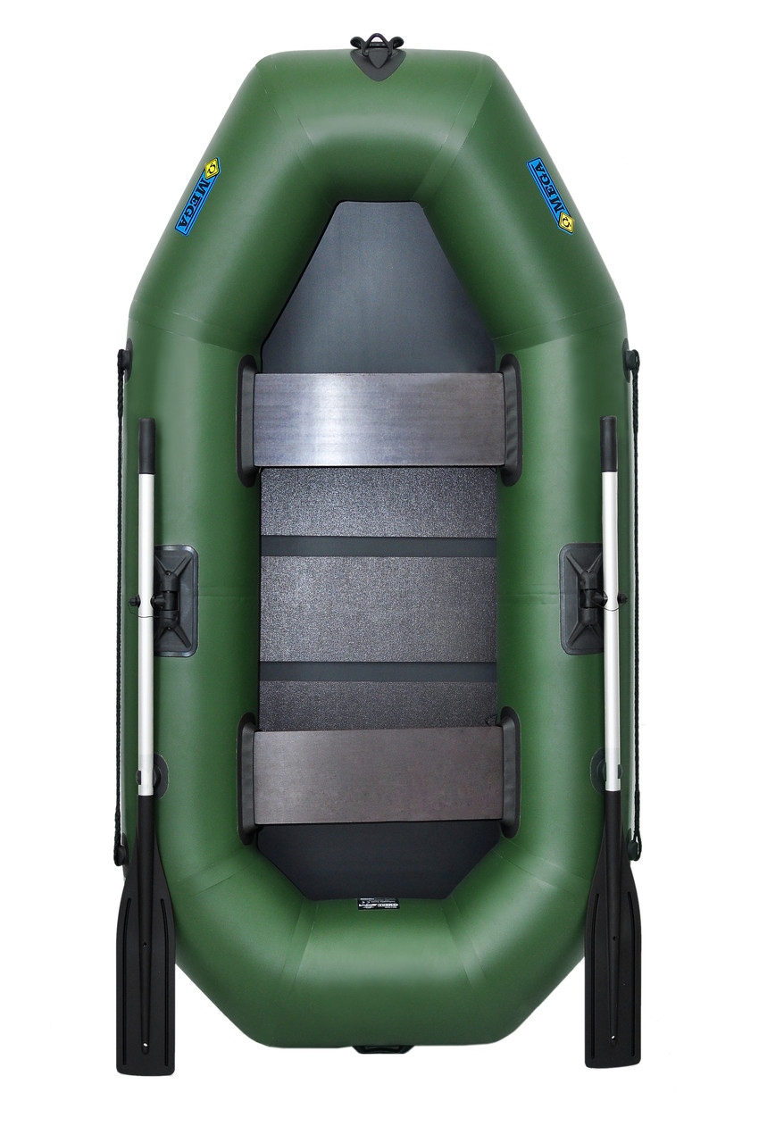 Човен пвх гребенний надувний 2-місний ΩMega 250LS зелений