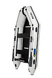 Човен надувний моторний кільовий тримісний пвх ΩMega 300К PFA світло сіра, фото 2