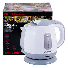 Чайник електричний Kamille 1л пластиковий (білий з сірим) KM-1719B
