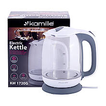Чайник Kamille 1,7л електричний з боросилікатного скла KM-1720G