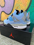 Кросівки чоловічі Nike Air Jordan 4 Retro University Blue блакитний джердан демісезонні високі модні, фото 5