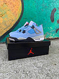 Кросівки чоловічі Nike Air Jordan 4 Retro University Blue блакитний джердан демісезонні високі модні, фото 6