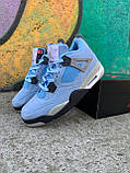 Кросівки чоловічі Nike Air Jordan 4 Retro University Blue блакитний джердан демісезонні високі модні, фото 3