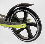 Самокат двоколісний "Skyper" SY-07856, ручне гальмо з колесами PU 200 мм, 1 амортизатор, підсклянник, до, фото 6