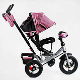 Дитячий триколісний велосипед із ручкою Best Trike 3390 / 19-795 з надувними колесами, з пультом і фарою з USB, фото 3