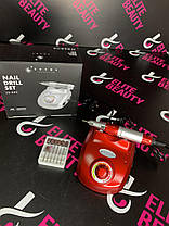 Фрезер для манікюру ZS-603 BUCOS RED 35000 об із педаллю, фото 3