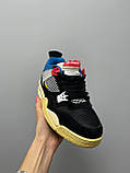 Кросівки чоловічі Nike Air Jordan 4 Retro Off Noir чорний жовтий джердан демісезонні високі, фото 4