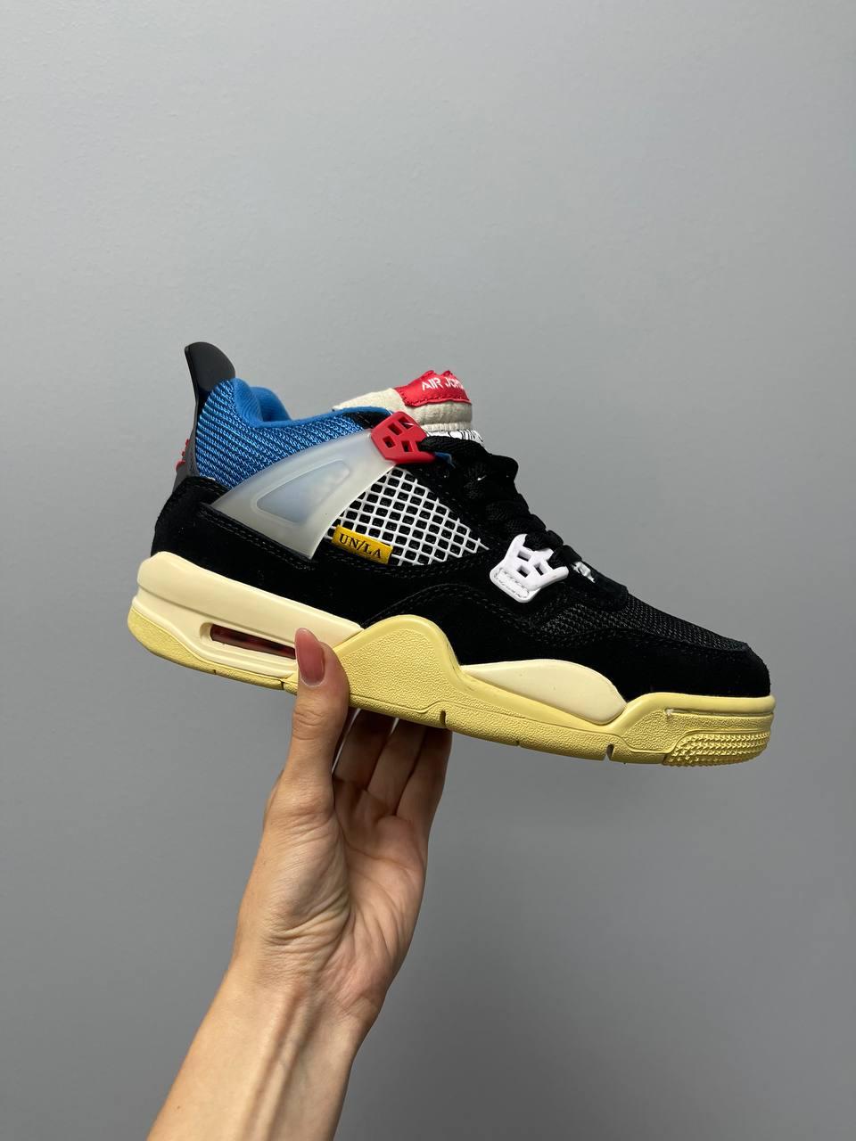 Кросівки чоловічі Nike Air Jordan 4 Retro Off Noir чорний жовтий джердан демісезонні високі