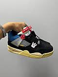 Кросівки чоловічі Nike Air Jordan 4 Retro Off Noir чорний жовтий джердан демісезонні високі, фото 6