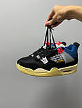 Кросівки чоловічі Nike Air Jordan 4 Retro Off Noir чорний жовтий джердан демісезонні високі, фото 9