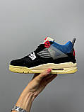 Кросівки чоловічі Nike Air Jordan 4 Retro Off Noir чорний жовтий джердан демісезонні високі, фото 10