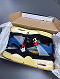 Кросівки чоловічі Nike Air Jordan 4 Retro Off Noir чорний жовтий джердан демісезонні високі, фото 11