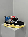 Кросівки чоловічі Nike Air Jordan 4 Retro Off Noir чорний жовтий джердан демісезонні високі, фото 3