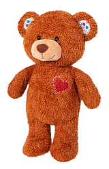 07 М'яка іграшка - Ведмедик коричневий з серцем (42 см)