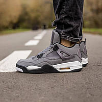 Кросівки чоловічі Nike Air Jordan 4 Retro Grey сірий джердан демісезонні високі модні