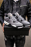 Кросівки чоловічі Nike Air Jordan 4 Retro Grey сірий джердан демісезонні високі модні, фото 4