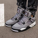 Кросівки чоловічі Nike Air Jordan 4 Retro Grey сірий джердан демісезонні високі модні, фото 5