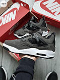 Кросівки чоловічі Nike Air Jordan 4 Retro Grey сірий замша джердан демісезонні високі модні, фото 2