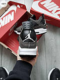 Кросівки чоловічі Nike Air Jordan 4 Retro Grey сірий замша джердан демісезонні високі модні, фото 4