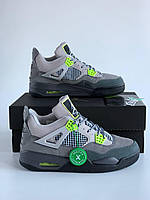 Кросівки чоловічі Nike Air Jordan 4 Retro SE Neon сірий джердан демісезонні високі модні