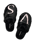 Домашні тапочки Victoria's Secret Closed Toe Faux Fur Slipper Black M