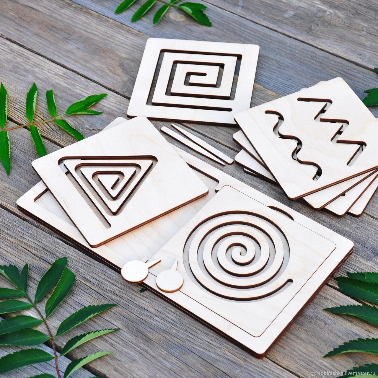 Міжпівкульна дошка з набором лабіринтів 4 пар 310х150мм, фото 1