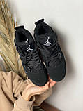 Кросівки чоловічі Nike Air Jordan 4 Retro Black Cat чорний джердан демісезонні високі модні, фото 7